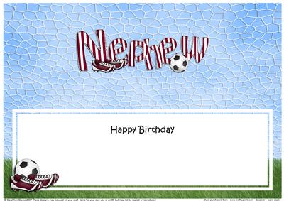 Happy Birthday Nephew Football Matching Large Dl Insert