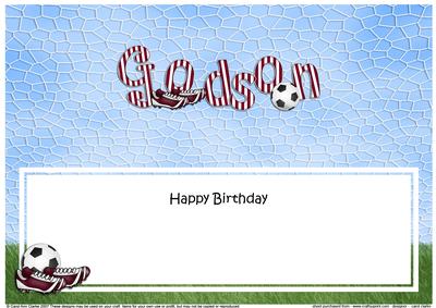 Happy Birthday Godson Football Matching Large Dl Insert