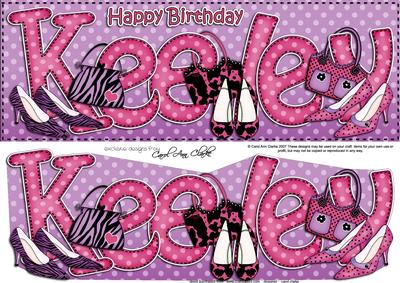 Large Dl Birthday Keeley Shoes & Handbags 3D Decoupage