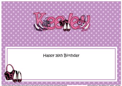16th Birthday Keeley Shoes & Handbags Matching Lge Dl Insert