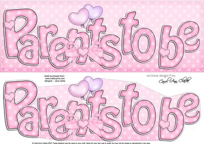 Large Dl Parents to Be Baby 3D Decoupage
