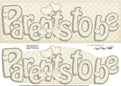 Large Dl Parents to Be Baby 3D Decoupage