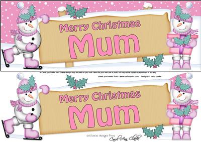 Xmas Mum Snowmen Signpost Large Dl Easicut 3D Decoupage