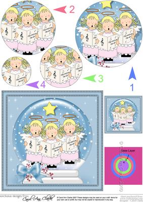 Xmas Nativity Snowglobe Heavenly Choir Circle Pyramage