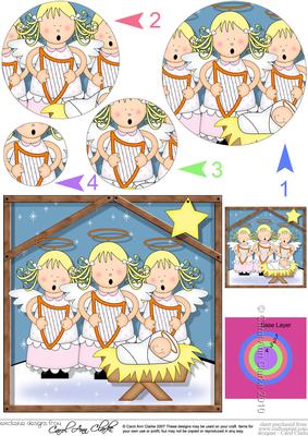 Xmas Nativity Stable the Angels Sang Circle Pyramage