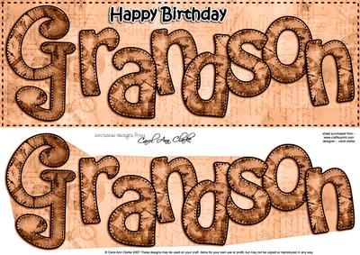 Large Dl Birthday Grandson Clocks 3D Decoupage