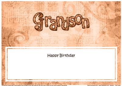 Birthday Grandson Clocks Matching Large Dl Insert