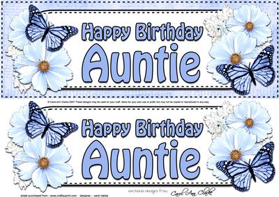 Large Dl Birthday Auntie Floral Butterflies 3D Decoupage