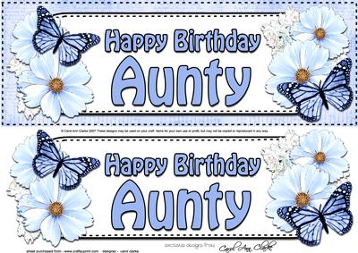 Large Dl Birthday Aunty Floral Butterflies 3D Decoupage