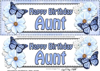 Large Dl Birthday Aunt Floral Butterflies 3D Decoupage