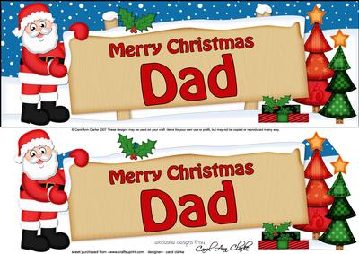 Christmas Dad Santa Signpost Large Dl Easicut 3D Decoupage