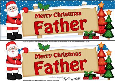 Xmas Father Santa Signpost Large Dl Easicut 3D Decoupage