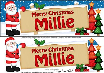 Xmas Millie Santa Signpost Large Dl Easicut 3D Decoupage