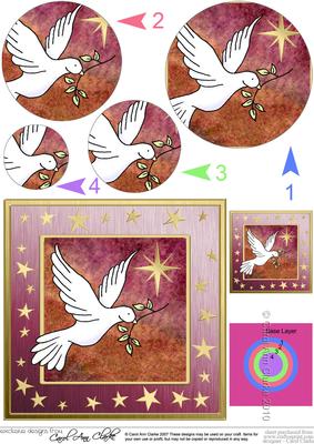 Xmas Dove Circle Pyramage Topper