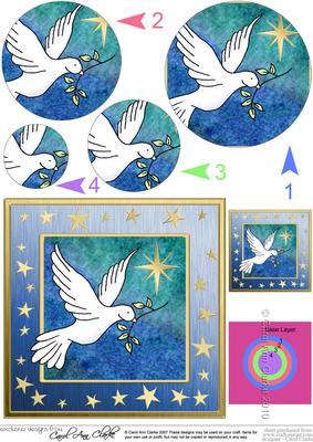 Xmas Dove Circle Pyramage Topper