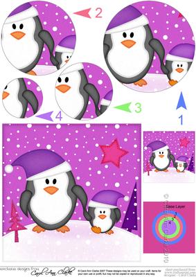 Xmas Penguin Felties Circle Pyramage Topper