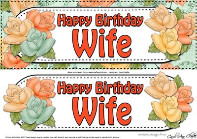 Large Dl Happy Birthday Wife Roses Card & 3D Decoupage
