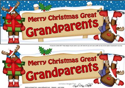 Xmas Great Grandparents Rudolph Signpost Lge Dl Decoupage