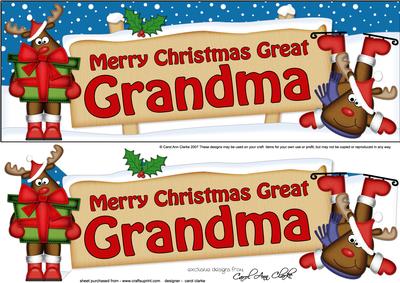 Xmas Great Grandma Rudolph Signpost Lge Dl Decoupage