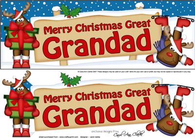 Xmas Great Grandad Rudolph Signpost Lge Dl Decoupage