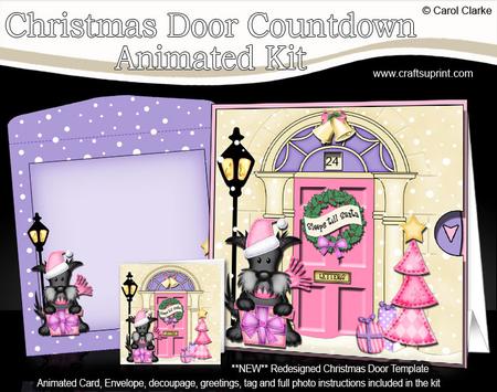 3D Scotty Dog's Present Xmas Door Countdown Animated Card
