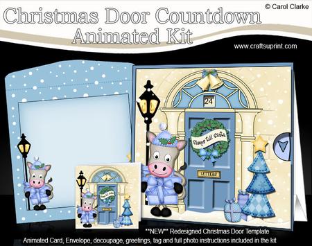 3D Gigi Horse's Present Xmas Door Countdown Animated Card