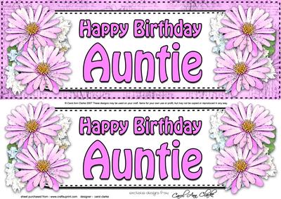 Large Dl Birthday Auntie Daisies Floral 3D Decoupage