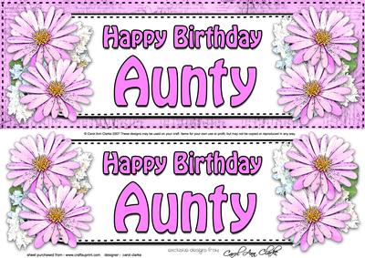 Large Dl Birthday Aunty Daisies Floral 3D Decoupage