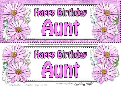 Large Dl Birthday Aunt Daisies Floral 3D Decoupage