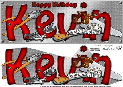 Large Dl Birthday Kevin DIY Tools 3D Decoupage