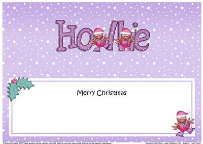 Merry Christmas Hollie Robins Matching Large Dl Insert