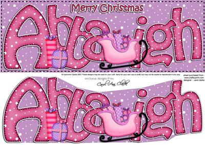 Merry Christmas Abbaigh Sleigh Large Dl & 3D Decoupage