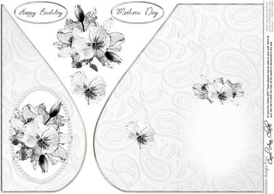Posy & Pearls Teardrop Card