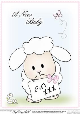 A4 Little Lamb - New Baby Girl
