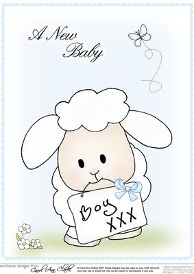 A4 Little Lamb - New Baby Boy