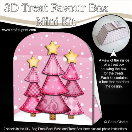 3D Xmas Trees Treat or Favour Box Mini Kit