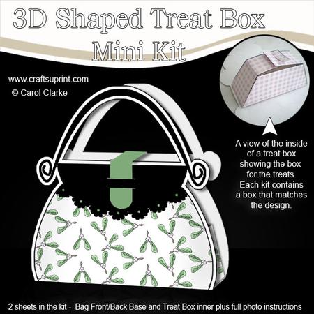 Xmas Mistletoe Handbag Shaped Treat or Favour Box Mini Kit
