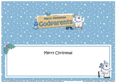 Xmas Godparents Polar Bear Signpost Large Dl Matching Insert