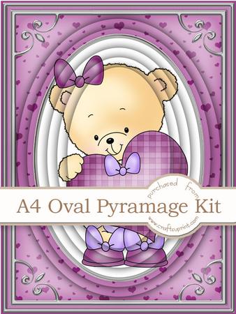 A4 Rosie's Heart in Dusky Pink Pyramage Kit