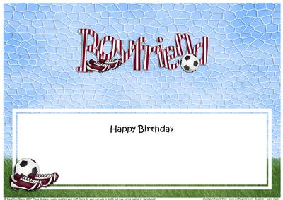 Birthday Boyfriend Football Matching Large Dl Insert