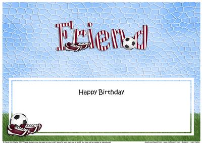 Birthday Friend Football Matching Large Dl Insert