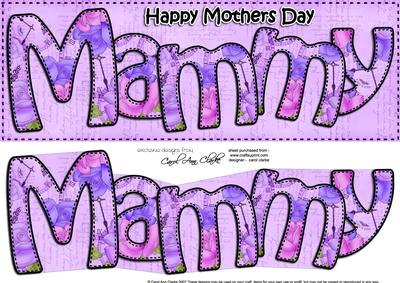Large Dl Mothers Day Mammy Roses Card & 3D Decoupage