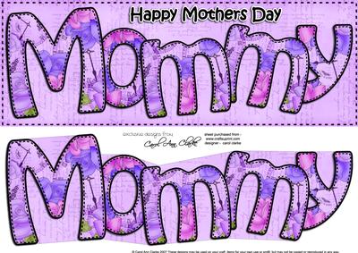 Large Dl Mothers Day Mommy Roses Card & 3D Decoupage