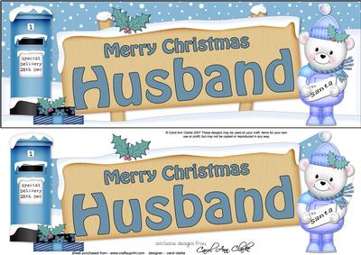 Christmas Husband Teddy Signpost Lge Dl Easicut Decoupage