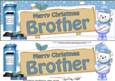 Christmas Brother Teddy Signpost Lge Dl Easicut Decoupage