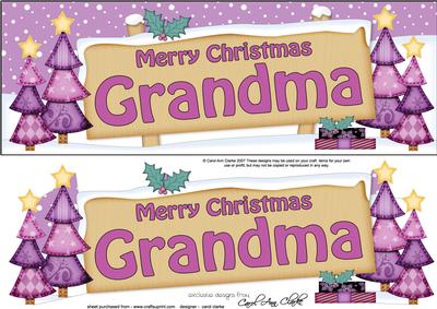 Xmas Grandma Trees Signpost Large Dl Easicut 3D Decoupage