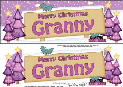 Xmas Granny Trees Signpost Large Dl Easicut 3D Decoupage