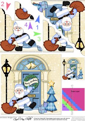 Santa's Sack Christmas Door Scallop Corner Stacker Topper