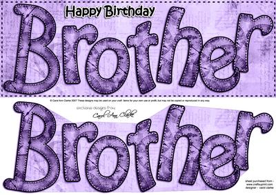 Large Dl Birthday Brother Clocks 3D Decoupage