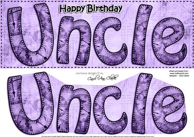 Large Dl Birthday Uncle Clocks 3D Decoupage